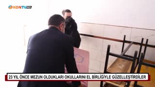 23 yıl önce mezun oldukları okullarını el birliğiyle güzelleştirdiler