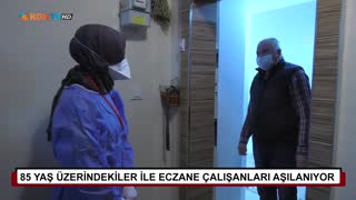 85 yaş üzerindekiler ile eczane çalışanları aşılanyor