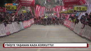 Finişte yaşanan kaza korkuttu!