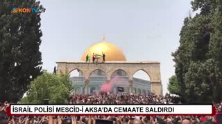 İarail polisi Mescid-i Aksa’da cemaate saldırdı